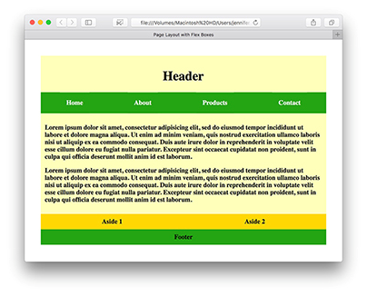 flex box layout on a medium-sized screen